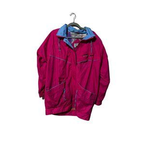 Vintage 90s Pink Windbreaker Color Block Large